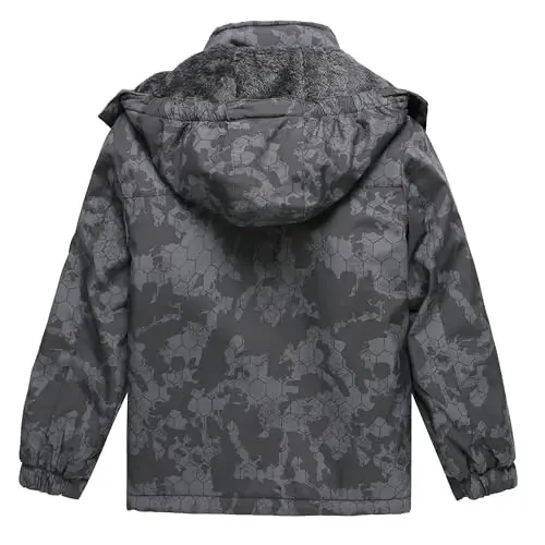 Keevoom Boys Winter Coat Ski Jacket Windproof Kids Snowboard Warm Fleece Snow Coat Waterproof Outdoor Hooded Ski Coats - 4