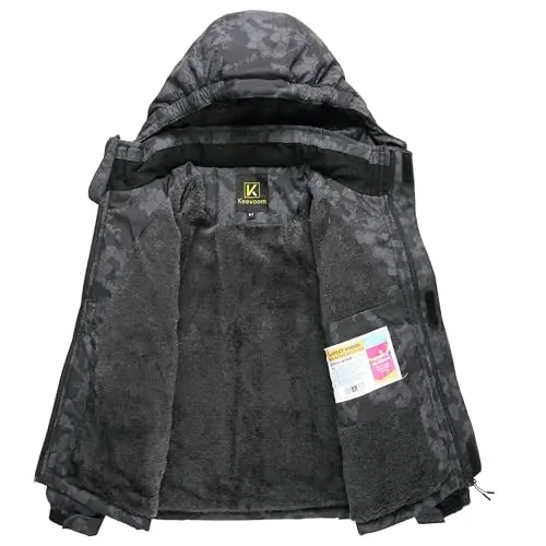 Keevoom Boys Winter Coat Ski Jacket Windproof Kids Snowboard Warm Fleece Snow Coat Waterproof Outdoor Hooded Ski Coats - 5