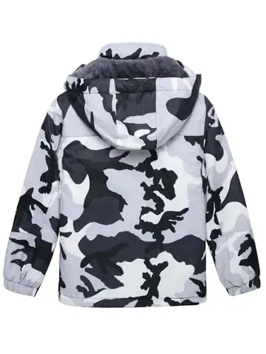 Keevoom Boy's Waterproof Ski Jacket Winter Warm Thick Snow Coat Windproof Fleece Kids Outdoor Hooded Snowboard Jackets - 4