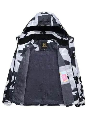 Keevoom Boy's Waterproof Ski Jacket Winter Warm Thick Snow Coat Windproof Fleece Kids Outdoor Hooded Snowboard Jackets - 5