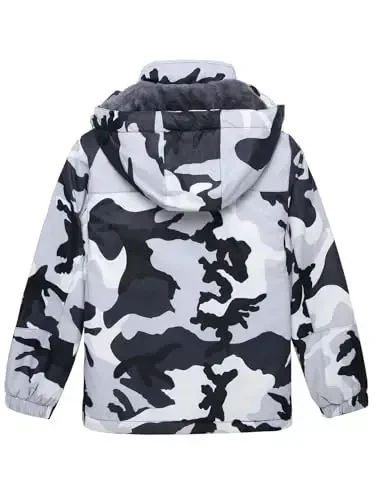 Keevoom Boy's Waterproof Ski Jacket Winter Warm Thick Snow Coat Windproof Fleece Kids Outdoor Hooded Snowboard Jackets - 4