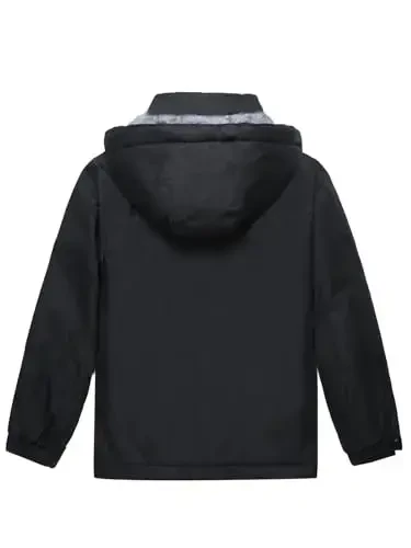 Keevoom Boy's Waterproof Ski Jacket Winter Warm Thick Snow Coat Windproof Fleece Kids Outdoor Hooded Snowboard Jackets - KEEVOOM (1)