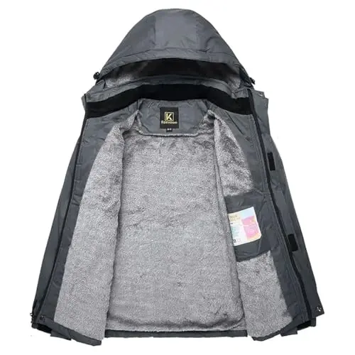 Keevoom Boy's Waterproof Ski Jacket Winter Warm Thick Snow Coat Windproof Fleece Kids Outdoor Hooded Snowboard Jackets - 4