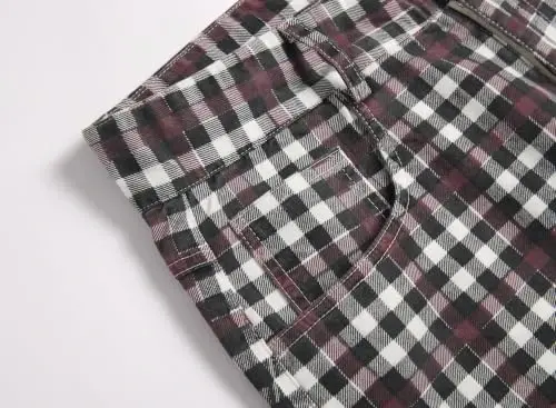 Keevoom Plaid Pants for Men Stretch Skinny Slim Fit Flat-Front Casual Fashion Comfy Solid Pencil Business Dress Chinos Pants 