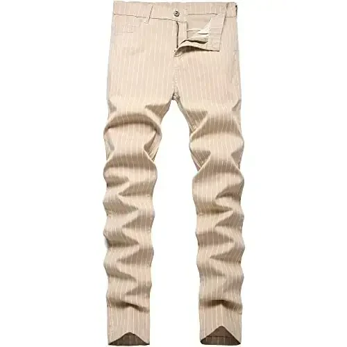 Keevoom Mens Stretch Skinny Flat-Front Fashion Style Comfy Solid Casual Slim Fit Business Dress Chinos Pants 