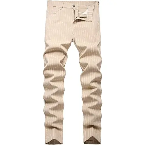 Keevoom Mens Stretch Skinny Flat-Front Fashion Style Comfy Solid Casual Slim Fit Business Dress Chinos Pants - 1