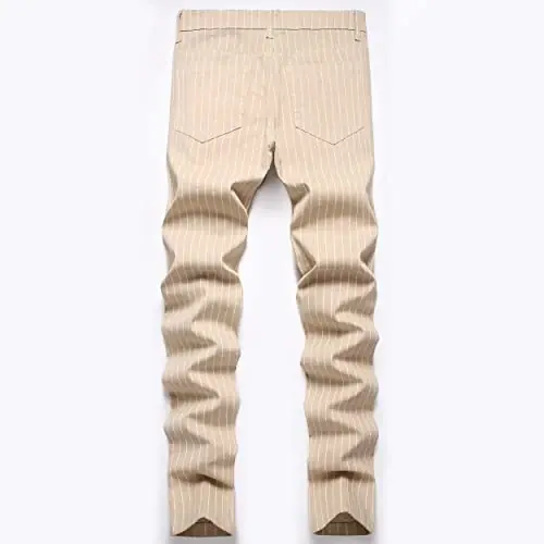 Keevoom Mens Stretch Skinny Flat-Front Fashion Style Comfy Solid Casual Slim Fit Business Dress Chinos Pants - 2