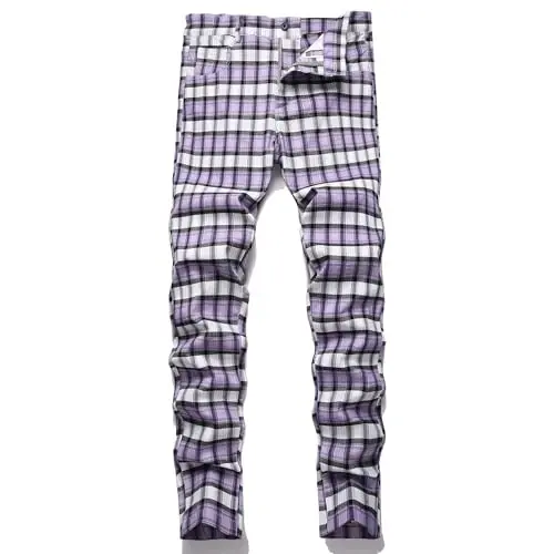 Keevoom Mens Stretch Skinny Flat-Front Fashion Style Comfy Solid Casual Slim Fit Business Dress Chinos Pants - KEEVOOM