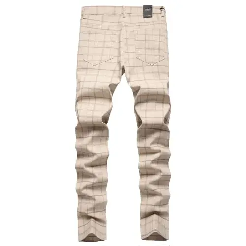 Keevoom Mens Stretch Skinny Flat-Front Fashion Style Comfy Solid Casual Slim Fit Business Dress Chinos Pants - 2