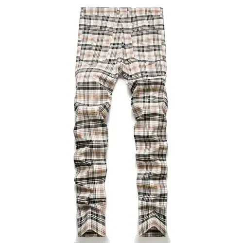 Keevoom Mens Stretch Skinny Flat-Front Fashion Style Comfy Solid Casual Slim Fit Business Dress Chinos Pants - KEEVOOM (1)