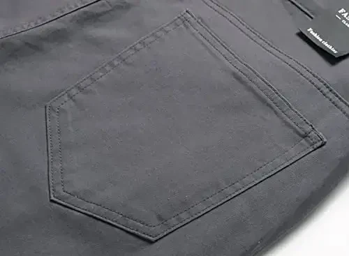 Keevoom Erkek Esnek Skinny Düz Ön Moda Stil Rahat Düz Renk Günlük Slim Fit İş Elbisesi Chino Pantolon - 6
