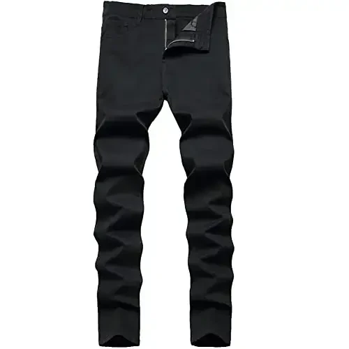 Keevoom Mens Stretch Skinny Flat-Front Fashion Style Comfy Solid Casual Slim Fit Business Dress Chinos Pants - 1