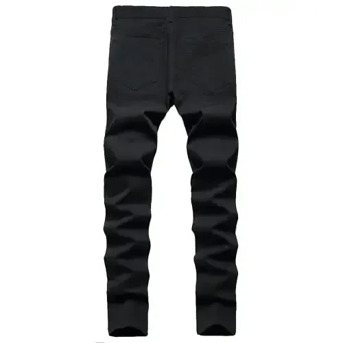 Keevoom Mens Stretch Skinny Flat-Front Fashion Style Comfy Solid Casual Slim Fit Business Dress Chinos Pants - 2