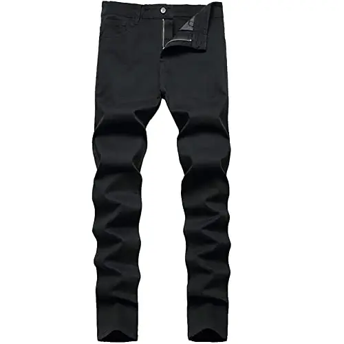 Keevoom Mens Stretch Skinny Flat-Front Fashion Style Comfy Solid Casual Slim Fit Business Dress Chinos Pants - 1