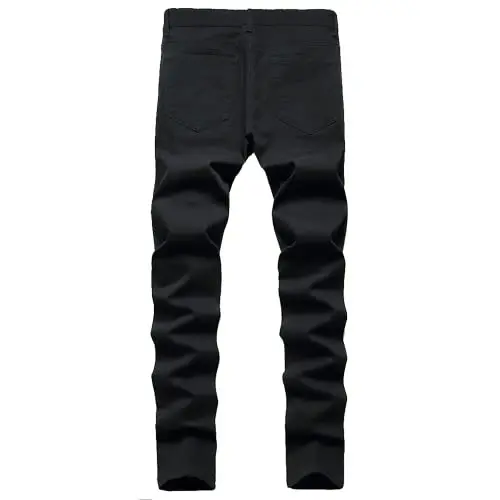 Keevoom Mens Stretch Skinny Flat-Front Fashion Style Comfy Solid Casual Slim Fit Business Dress Chinos Pants - 2