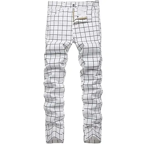 Keevoom Mens Stretch Skinny Flat-Front Fashion Style Comfy Solid Casual Slim Fit Business Dress Chinos Pants - 1