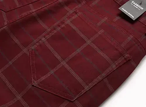 Keevoom Mens Stretch Skinny Flat-Front Fashion Style Comfy Solid Casual Slim Fit Business Dress Chinos Pants - 6