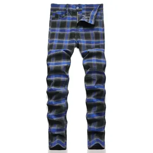 Keevoom Mens Stretch Skinny Flat-Front Fashion Style Comfy Solid Casual Slim Fit Business Dress Chinos Pants 