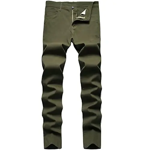 Keevoom Mens Stretch Skinny Flat-Front Fashion Style Comfy Solid Casual Slim Fit Business Dress Chinos Pants - 1