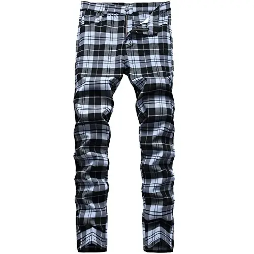 Keevoom Mens Stretch Skinny Flat-Front Fashion Style Comfy Solid Casual Slim Fit Business Dress Chinos Pants - 1