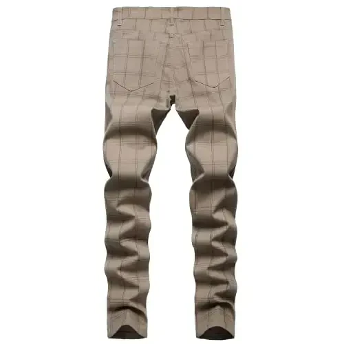 Keevoom Mens Stretch Skinny Flat-Front Fashion Style Comfy Solid Casual Slim Fit Business Dress Chinos Pants - 2