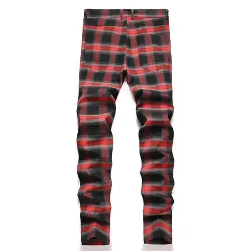 Keevoom Mens Stretch Skinny Flat-Front Fashion Style Comfy Solid Casual Slim Fit Business Dress Chinos Pants - KEEVOOM (1)