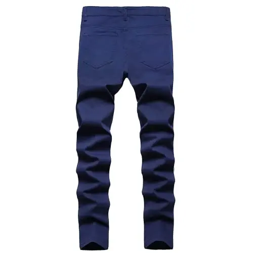 Keevoom Plaid Pants for Men Stretch Skinny Slim Fit Flat-Front Casual Fashion Comfy Solid Pencil Business Dress Chinos Pants - 7