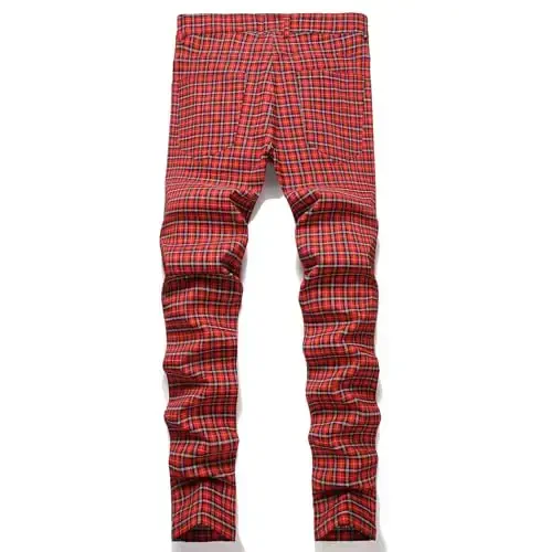 Keevoom Mens Stretch Skinny Flat-Front Fashion Style Comfy Solid Casual Slim Fit Business Dress Chinos Pants - 2