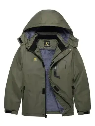 Keevoom Boy's Waterproof Ski Jacket Winter Warm Thick Snow Coat Windproof Fleece Kids Outdoor Hooded Snowboard Jackets - KEEVOOM (1)