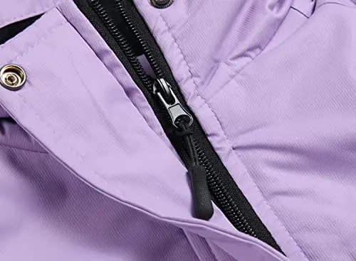 Keevoom Girl's Waterproof Ski Jacket Fleece Qor Palto Shamoldan Himoya Issiq Qishki Snoubord Kurtkasi Olinadigan Kapushon bilan - 5