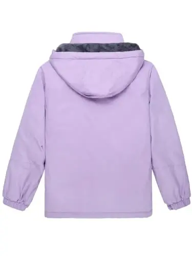 Keevoom Girl's Waterproof Ski Jacket Fleece Snow Coat Windproof Warm Winter Snowboarding Jacket with Removable Hood - 2