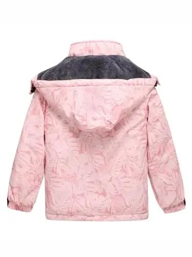 Keevoom Girl's Waterproof Ski Jacket Fleece Snow Coat Windproof Warm Winter Snowboarding Jacket with Removable Hood - 3