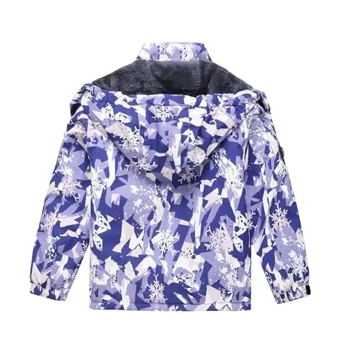 Keevoom Girl's Waterproof Ski Jacket Fleece Snow Coat Windproof Warm Winter Snowboarding Jacket with Removable Hood - MODAZONE (1)