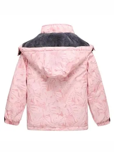 Keevoom Girl's Waterproof Ski Jacket Fleece Snow Coat Windproof Warm Winter Snowboarding Jacket with Removable Hood - 3