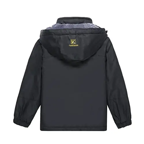Keevoom Girl's Waterproof Ski Jacket Fleece Snow Coat Windproof Warm Winter Snowboarding Jacket with Removable Hood - 2