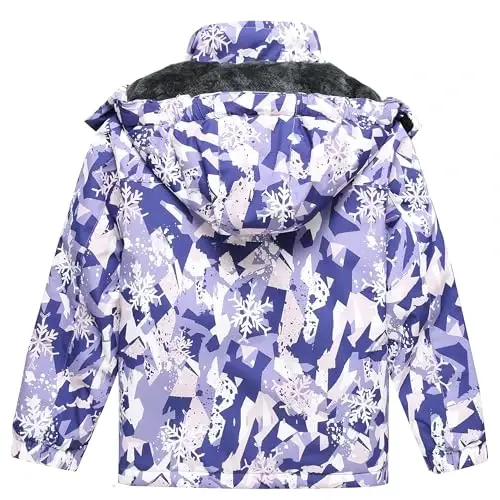 Keevoom Мальчики Девочки Зимнее Пальто Лыжная Куртка Ветрозащитная Водонепроницаемая Детская Сноуборд Теплый Флис Снежные Куртки - 3