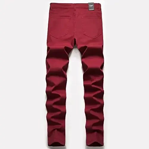 Keevoom Mens Stretch Skinny Flat-Front Fashion Style Comfy Solid Casual Slim Fit Business Dress Chinos Pants - KEEVOOM (1)