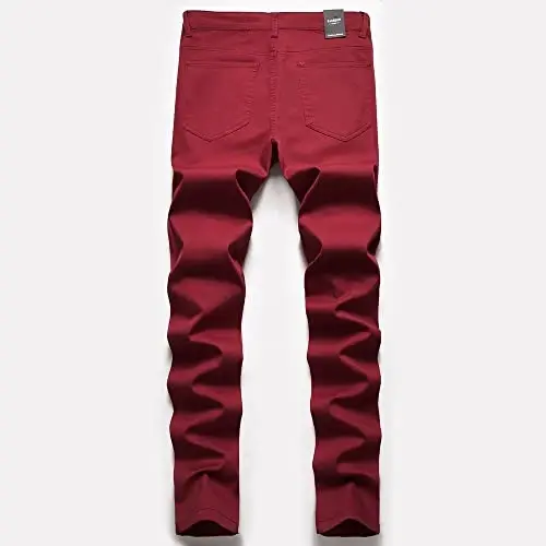 Keevoom Mens Stretch Skinny Flat-Front Fashion Style Comfy Solid Casual Slim Fit Business Dress Chinos Pants - 2