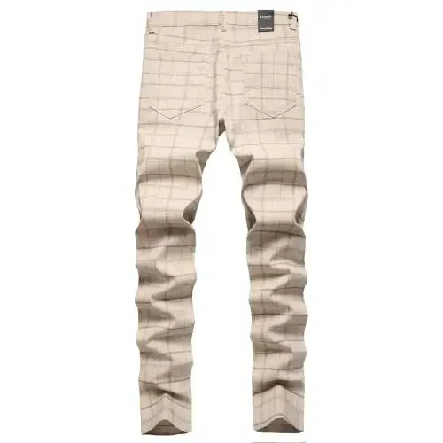 Keevoom Mens Stretch Skinny Flat-Front Fashion Style Comfy Solid Casual Slim Fit Business Dress Chinos Pants - 2