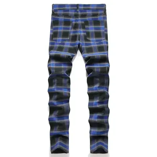 Keevoom Mens Stretch Skinny Flat-Front Fashion Style Comfy Solid Casual Slim Fit Business Dress Chinos Pants - 2