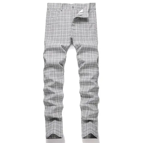 Keevoom Mens Stretch Skinny Flat-Front Fashion Style Comfy Solid Casual Slim Fit Business Dress Chinos Pants - 1