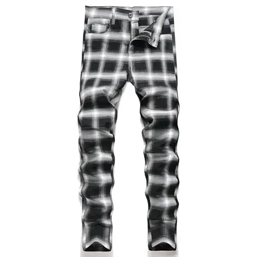 Keevoom Mens Stretch Skinny Flat-Front Fashion Style Comfy Solid Casual Slim Fit Business Dress Chinos Pants - 1