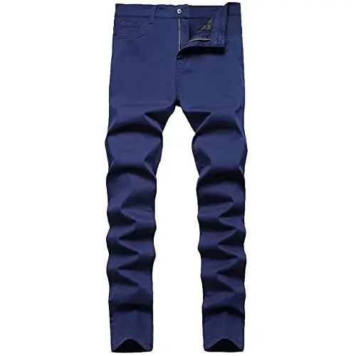 Keevoom Mens Stretch Skinny Flat-Front Fashion Style Comfy Solid Casual Slim Fit Business Dress Chinos Pants - 6