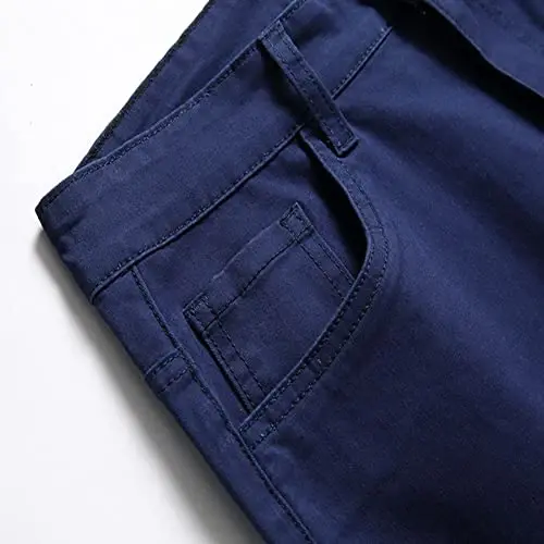 Keevoom Mens Stretch Skinny Flat-Front Fashion Style Comfy Solid Casual Slim Fit Business Dress Chinos Pants - 9