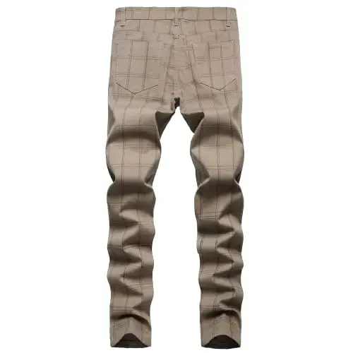 Keevoom Mens Stretch Skinny Flat-Front Fashion Style Comfy Solid Casual Slim Fit Business Dress Chinos Pants - KEEVOOM (1)