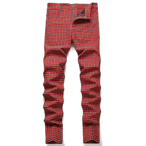 Keevoom Mens Stretch Skinny Flat-Front Fashion Style Comfy Solid Casual Slim Fit Business Dress Chinos Pants - KEEVOOM