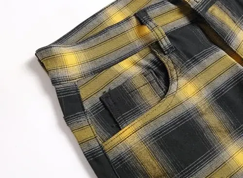 Keevoom Mens Stretch Tor Ko'rinishli Tekis Old Fashion Uslubi Qulay Qattiq Casual Slim Fit Business Chinos Shimlar - 4