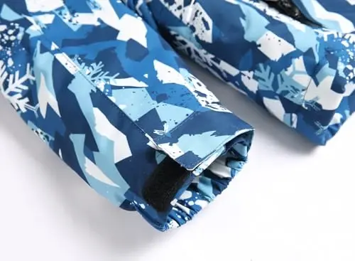 Keevoom o'g'il bolalar qishki palto chang'i kurtkasi shamoldan himoya qiluvchi bolalar snowboard iliq fleece qorli palto suv o'tkazmaydigan tashqi makon kaputli chang'i paltolari - 5