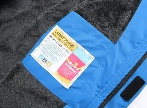 Keevoom o'g'il bolalar qishki palto chang'i kurtkasi shamolga chidamli bolalar snoubordi issiq jun qor palto suv o'tkazmaydigan tashqi kiyim kaputli chang'i paltolari - 6