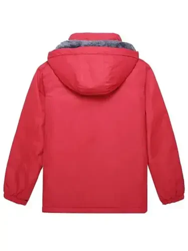 Keevoom o'g'il bolalar uchun suv o'tkazmaydigan chang'i kurtkasi Qishki issiq qalin qor palto Shamoldan himoya Fleece bolalar tashqi kapüşonlu snowboard kurtkalari - 2